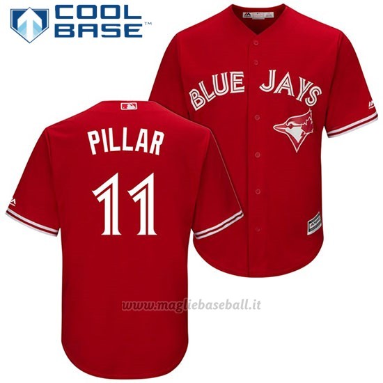 Maglia Baseball Uomo Toronto Blue Jays 11 Kevin Pillar Scarlet2017 Cool Base